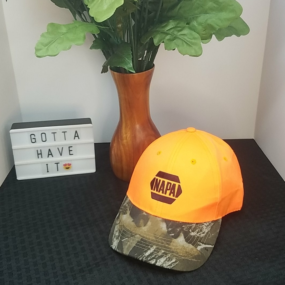 New Vintage NAPA Orange Camouflage Trucker Hat
